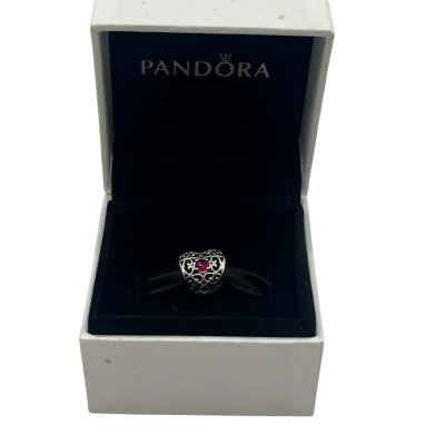 Pandora July Red Stone Heart Charm