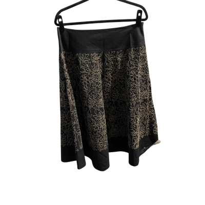 Laura Ashley Womens  Size 14 A-Line Skirt Beige / Black  NWOT