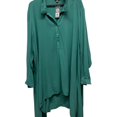 Autograph Women's  Size 24 Hi Low hem, Long Sleeve Shirt , Green 