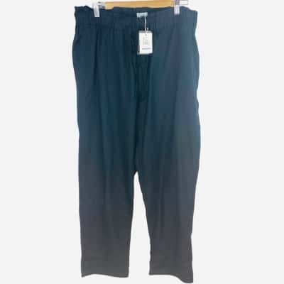 Just Jeans - Black Linen Mid Rise Ankle Length Pants (Size 16)