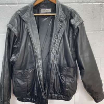  Mens  Peter sheer Adelaide Size 46 Leather Jacket Black  