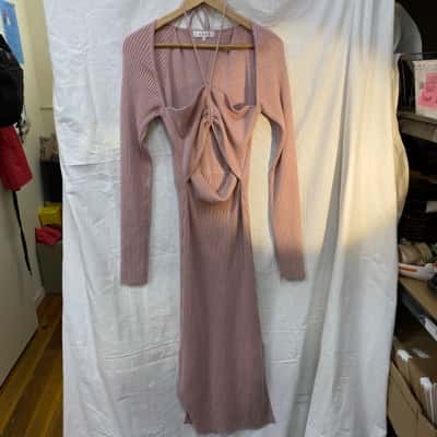 AERE Womens  Size 16 Long Sleeve Dress Pink  