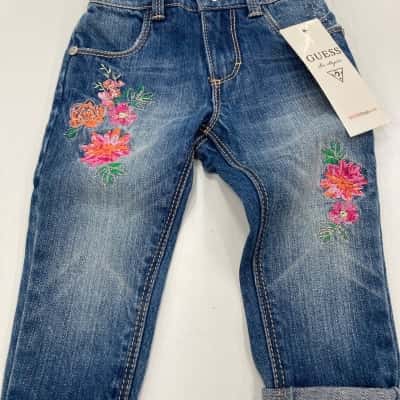 Guess Kids  (14) Size 18 / M Jeans Floral 