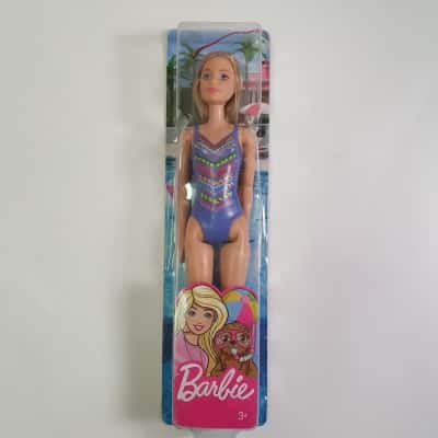 Mattel Barbie Beach Glam With Purple Swimsuit - New In Package
