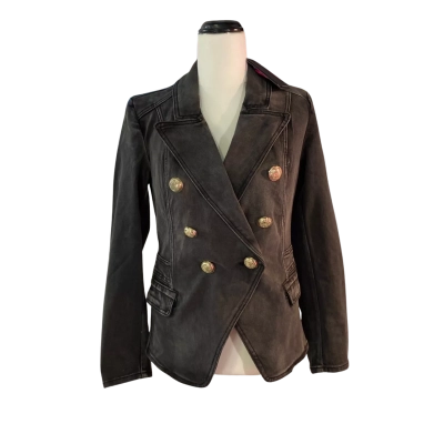 Decjuba Womens  Size 8 Denim Jacket Black  NWT
