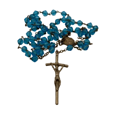 Blue crystal bead rosary beads