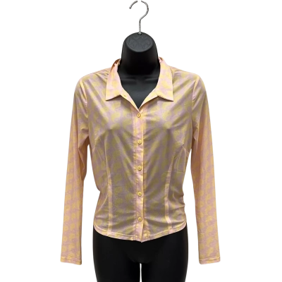 Neon Hart Sheer Long Sleeve Top  Size S 