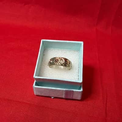 Gold Tone Sun & Moon Band Ring