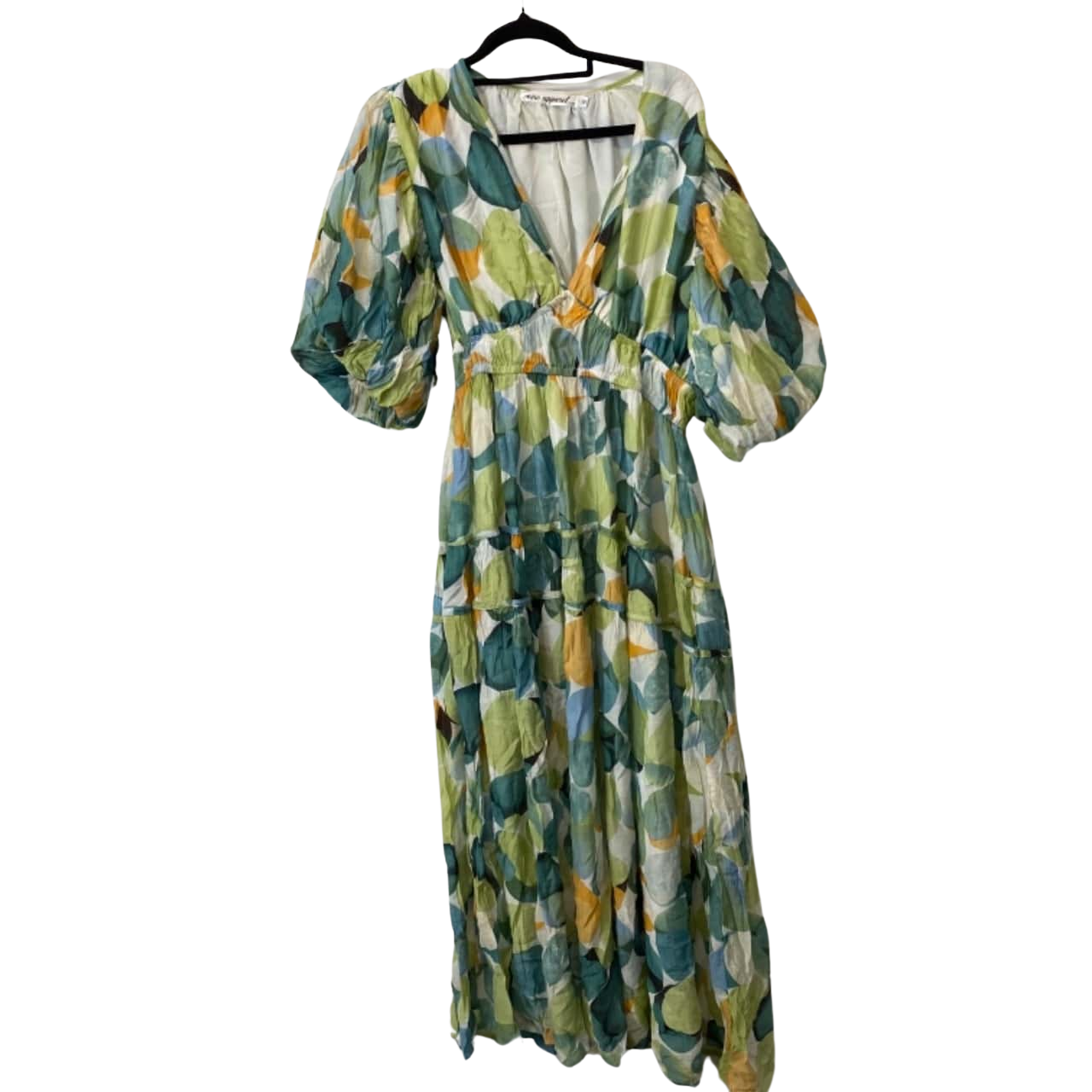 Vine Apparel Womens Size 12 Maxi Dress Green / Multicoloured (s)
