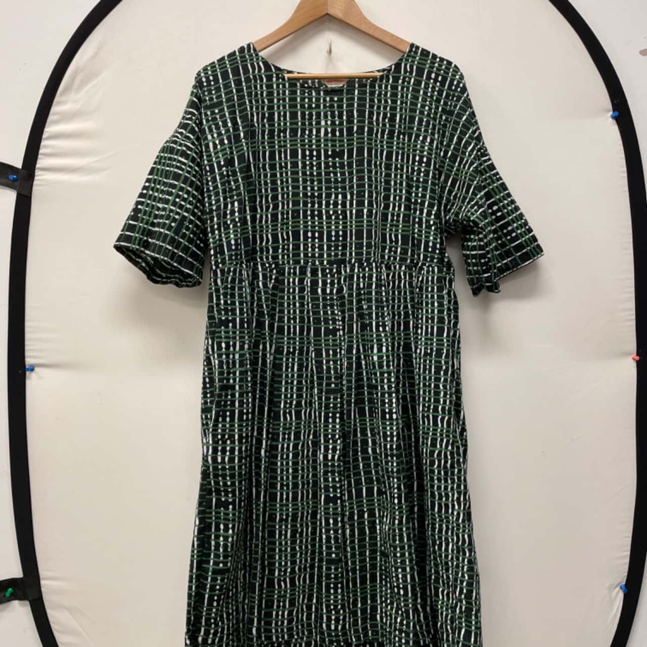 Gorman Womens Size 12 / M Maxi Dress Black / Green / Striped / White (s)