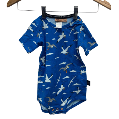 Kip&Co Kids Size 12-18m Onesie Blue/Bird Pattern 