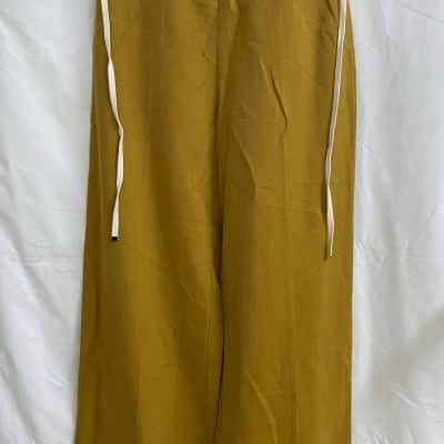 Cue Womens  Size 10 Wide Leg Pants Yellow 
