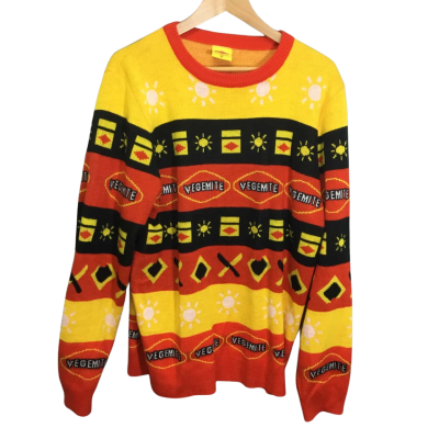  Mens  Size XL Pattern VEGEMITE Jumper. Acrylic
