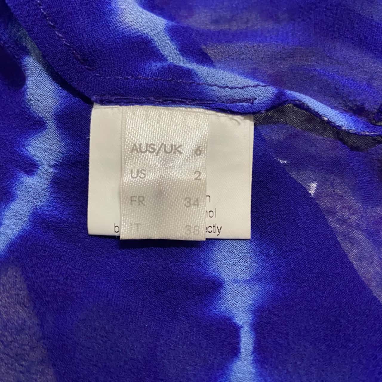 Willow tie Dye Silk dress with slip Womens Size 6 Blue