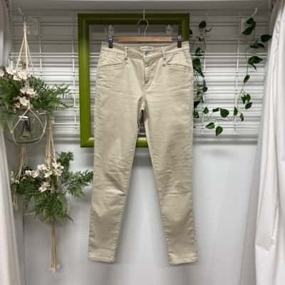 Country Road Womens  Size 10 Skinny Jeans Cream 
