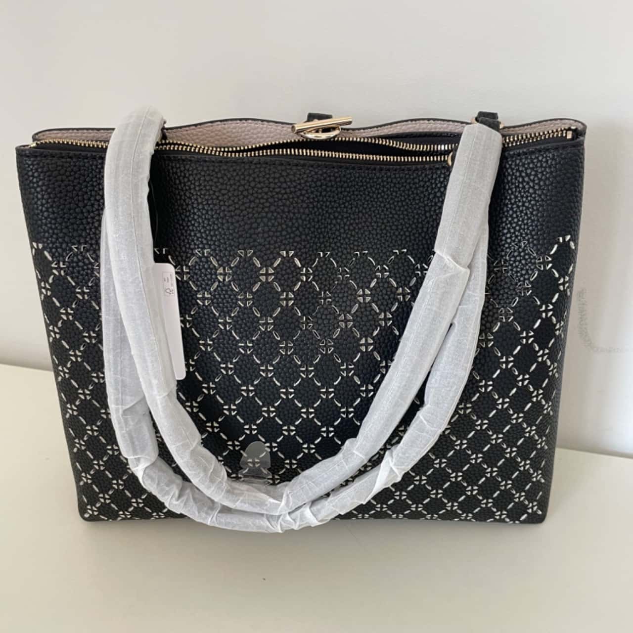 Guess Black Leather Broderie Amara Handbag(s) - New With Tags | Salvos ...