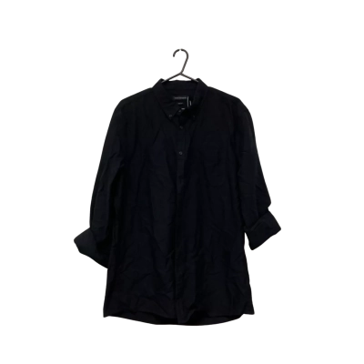 French Connection Mens Slim Fit Button Up Long Sleeve Shirt Size XL Black  