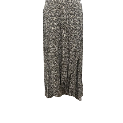Japna Womens  Size L Midi Skirt Black  / Floral / White 