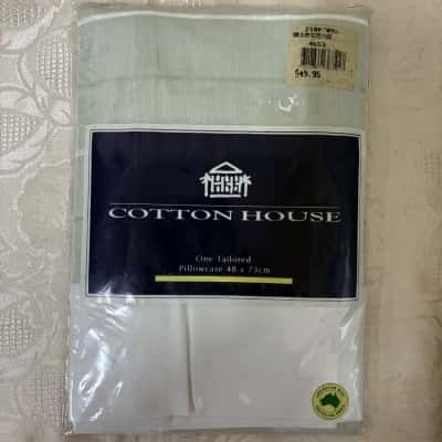 Cotton House Pillowcase Green&White