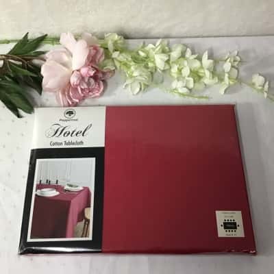 Peppertree Hotel Red Cotton Oblong Tablecloth (new)