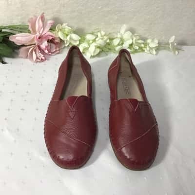 Colorado Womens Size 39 Dark Red Leather Casual Slip-on Shoes