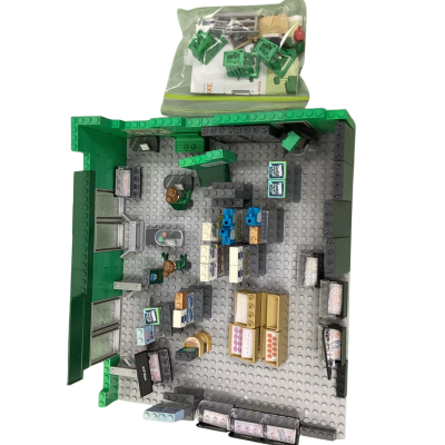 LEGO City Supermarket Grocery Store Diorama & Food Tile Lot – Retired Parts