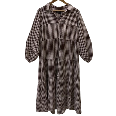 Minkpink Size M Brown/Checked Maxi Dress