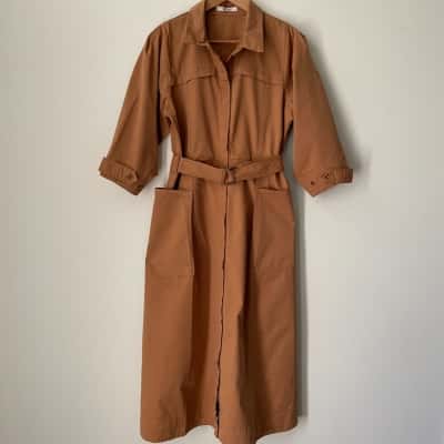 Morrison Womens  Size 3 Belted Shirt Dress - Copper Colour NEW without tags