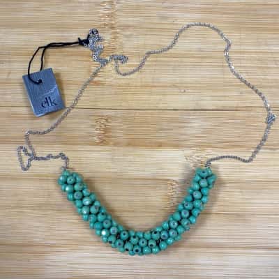 ELK Green Wooden Beaded Necklace 