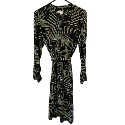 Witchery Womens  Size 12 Long Sleeve Dress Floral / Khaki 