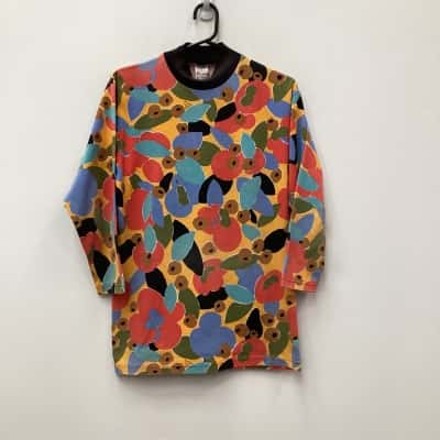 Authentic Vintage 1980’s or 90’s Ken Done Unisex Size S Long Sleeve Top Multicoloured 