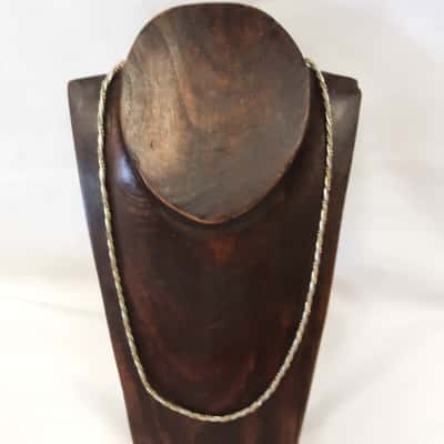 Silver and gold tone three layer twisted Style necklace