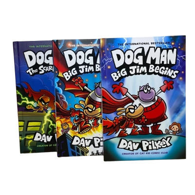 3 Dogman hardcover comics by Dav Pilkey 