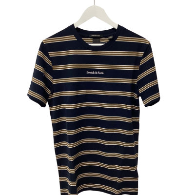 Scotch & Soda Mens  Size S Short Sleeve Shirt Brown / Navy Blue 