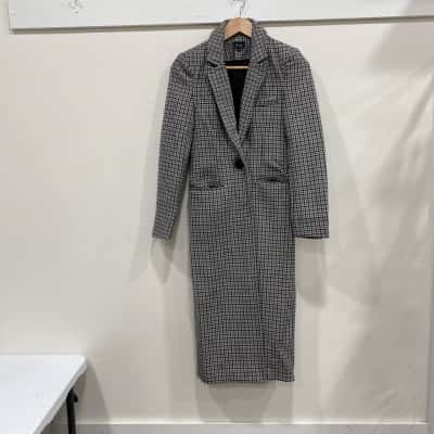 Bardot Womens  Size 6 Winter Coat Black  / Checked / Grey 