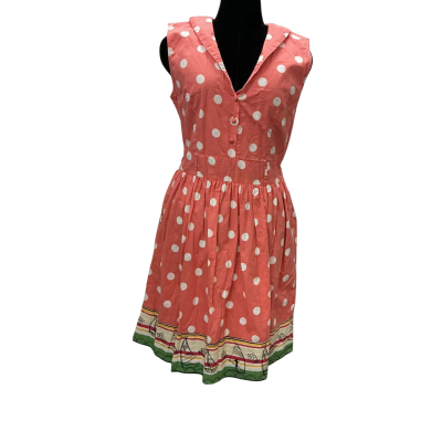 Yumi  Womens  Size 12 Sleeveless Dress  Orange / Polka Dot 