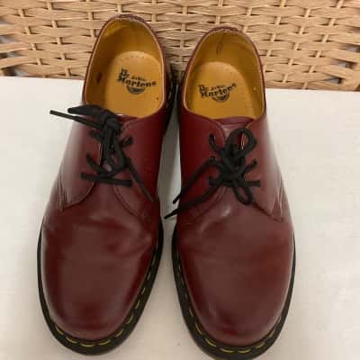 Dr Martens AirWair Men’s Size 10 Dress Shoes Cherry Red Leather Air Cushion Sole Wedding Formal Casual 