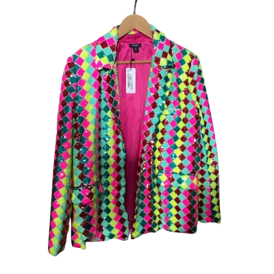 Nasty Gal Womens  Size 6 Sequin Blazer Multicoloured 