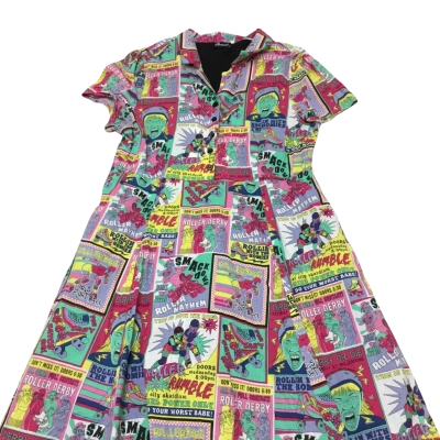 Revival Size 14 “Hell On Wheels” Roller Derby Long Dress