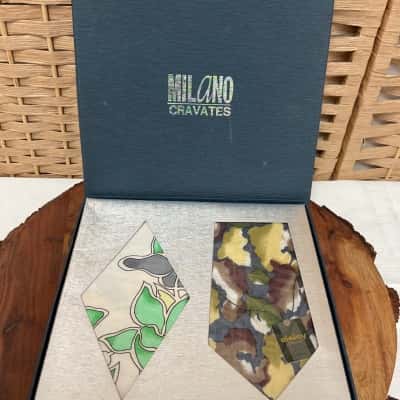 NIB Sisley Men’s Mariano Cravates Tie Set Dad Father Wedding Formal Birthday Suit 