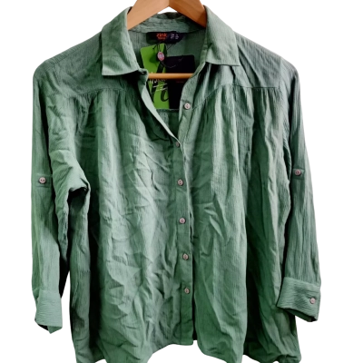 BNWT Zink London Womens  Size XS Long Sleeve Shirt Green 