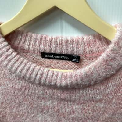 All About Eve Womens  Size 10 Crew Neck Jumper Pink  I