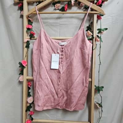 Womens Kookai Dusty Pink Cami Top Size 8 RRP $90.00