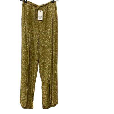 Billabong Women's Wide Leg Pants - Olive / Polka Dot / White - Size 10 / M - NWT