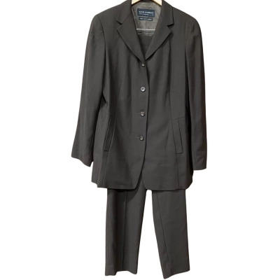 David Lawrence Womens Size 14 Chocolate Brown Wool Jacket & Pants Set 