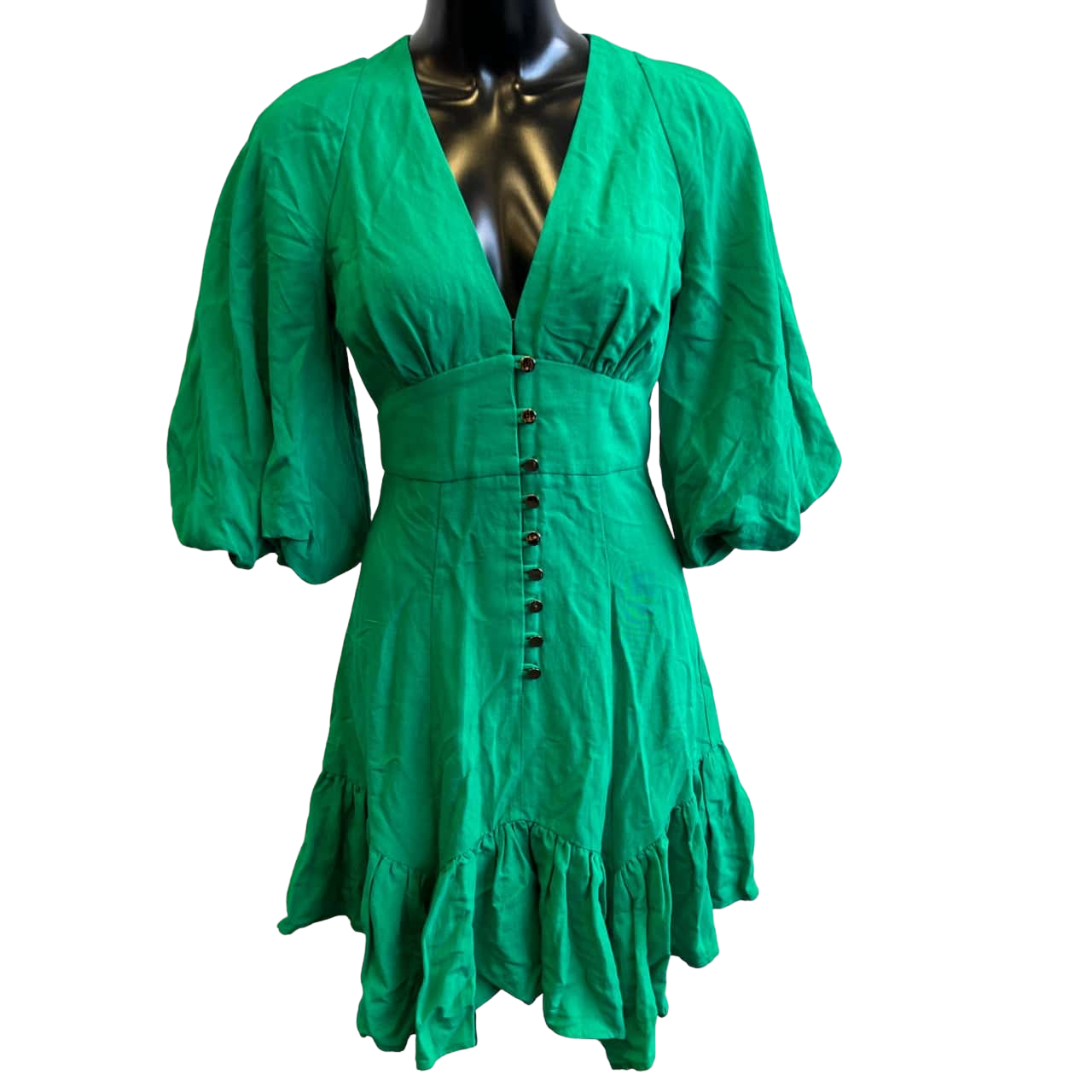 BNWT Sheike Womens Size 6 V-neck Flared Sleeve Mini Dress Emerald Green (s) - New With Tags | Salvos Stores BNWT Sheike Womens Size 6 V-neck Flared Sleeve Mini Dress Emerald Green (s) - New With Tags | Salvos Stores