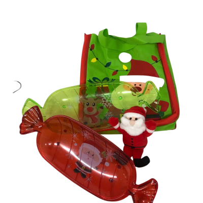 Christmas Bag, Christmas Plates & Santa