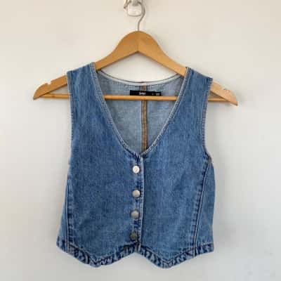 Sportsgirl Blue Denim Vest Size 4 
