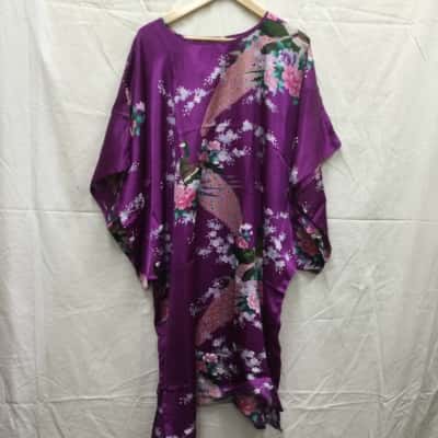 Singapore Silk Collection Womens One Size Kaftan Purple 