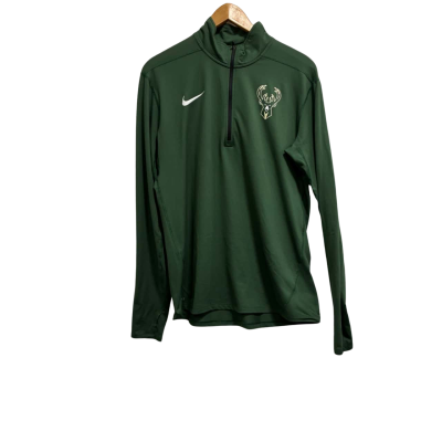 Dri Fit / NBA  Milwaukee Bucks Mens  Size M Long Sleeve Top Green 